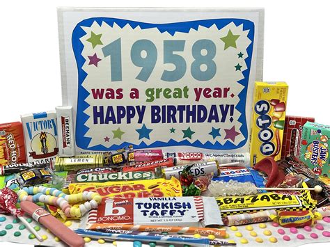 Buy Retro Candy Yum ~ 1958 66th Birthday T Box Nostalgic Candy