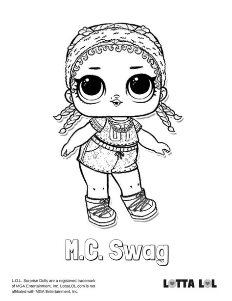 Mc Swag Glitter Coloring Page Lotta Lol Unicorn Coloring Pages Lol