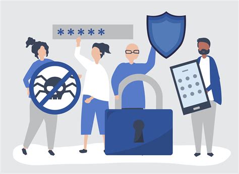 Illustration Of People With Privacy And Security Icons Download Free