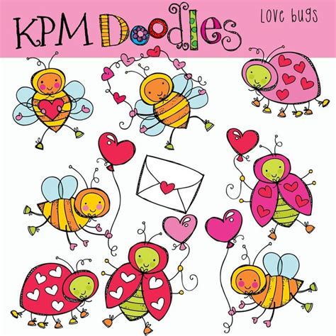 Kpm Love Bugs Digital Clip Art Etsy Digital Clip Art Clip Art