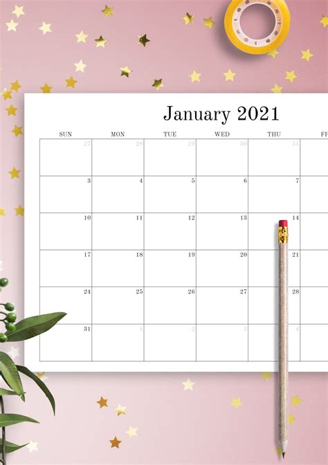 Free Printable Editable Monthly Calendars