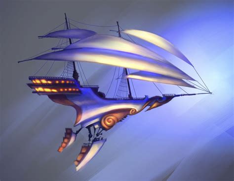 inspiration treasure planet steampunk airship spaceship art