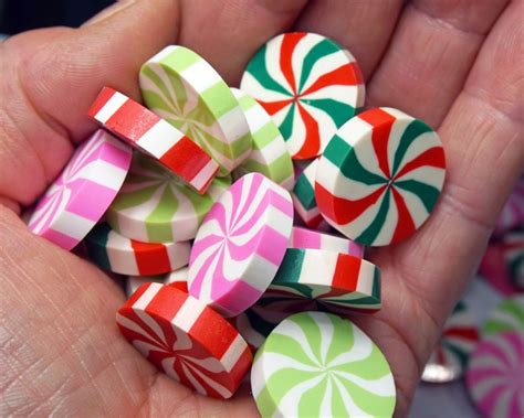 Diy Candies For Christmas Craft Big Round Peppermint Candies Etsy