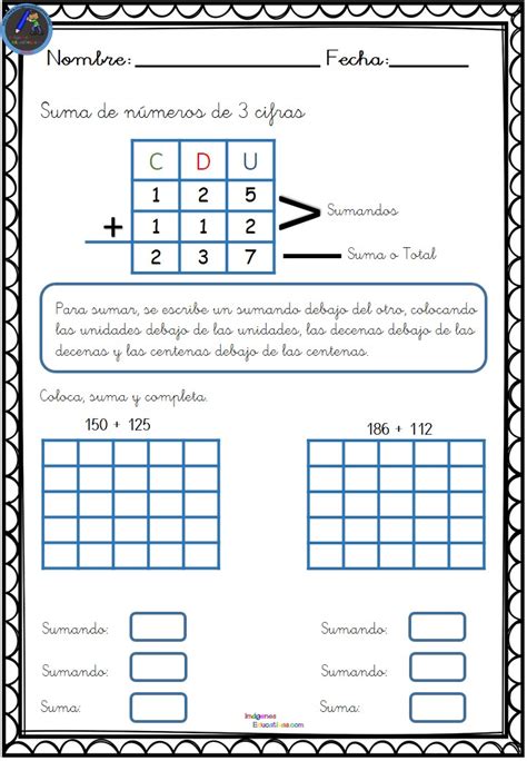 Colección De Fichas Sumas Y Restas 3 Imagenes Educativas