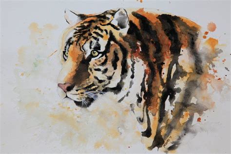 Pin By Butterfly On Misaki In Watercolor Tiger Tiger Art