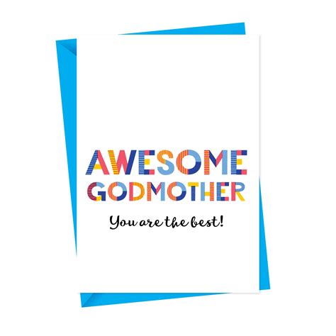 Awesome Godmother Greeting Card Personalised Card All Purpose