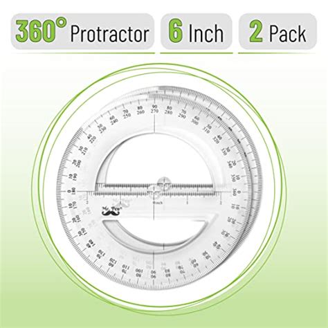 Mr Pen Protractor Pack Of 2 Protactor 360 Degree Protractor Set