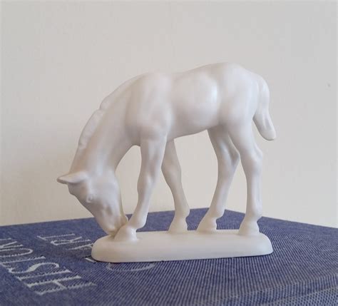 Vintage White Porcelain Horse Figurine German Ceramic Pony Etsy