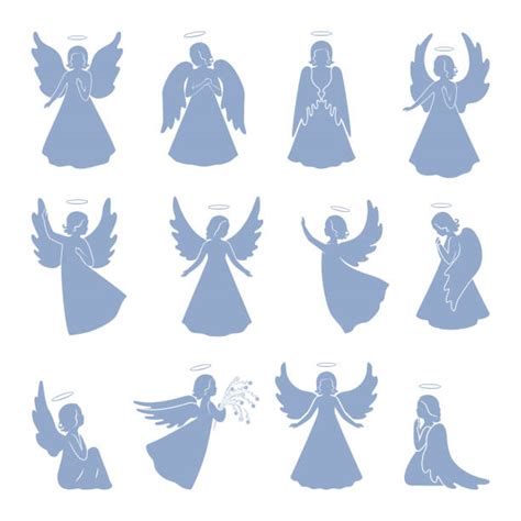 1100 Silhouette Of A Simple Angel Wings Illustrations Royalty Free
