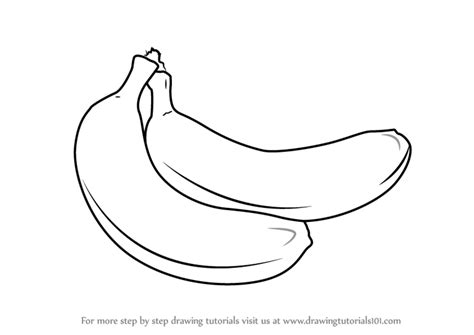 How To Draw A Banana Pair Fruits Step By Step