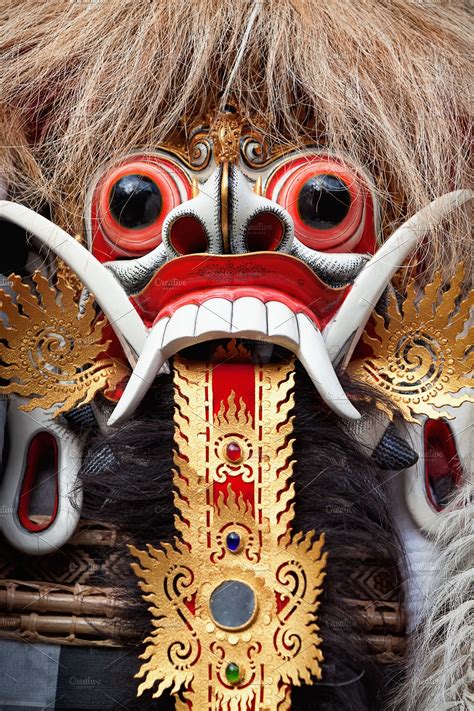 Mask Of Balinese Demon Rangda High Quality Arts And Entertainment Stock