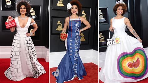 Joy Villa S Dress At Grammys Says Trump Impeached And Re Elected