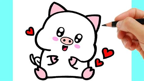 How To Draw A Cute Pig Easy Step Step How To Draw A Pig Kawaii Youtube