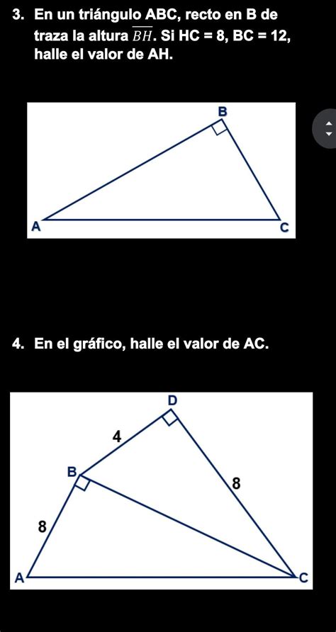 En Un Tri Ngulo Abc Recto En B De Traza La Altura Bh Si Hc Bc