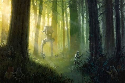 Christopher Clark Patrolling The Endor Moon Giclee On Canvas Star Wars Art