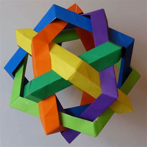 Makalu Modular Origami Sculpture 6 Woven Pentagons Geometric