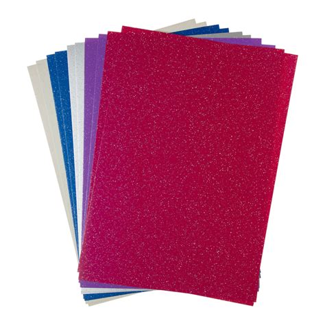 A4 Multicoloured Glitter Card Pack