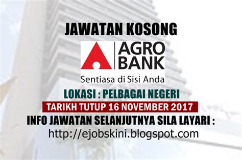 Terdapat lebih 10,000 jawatan terbaru dikemaskini setiap saat yang dibuka khas kepada rakyat malaysia. Jawatan Kosong Bank Pertanian Malaysia Berhad (Agrobank ...