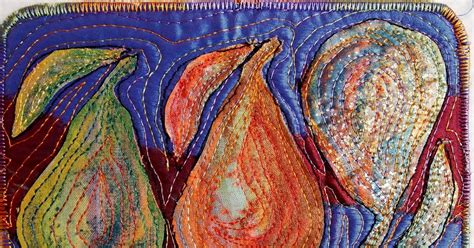 Sara Kelly Art Quilts Painted Pears 4x6 2011