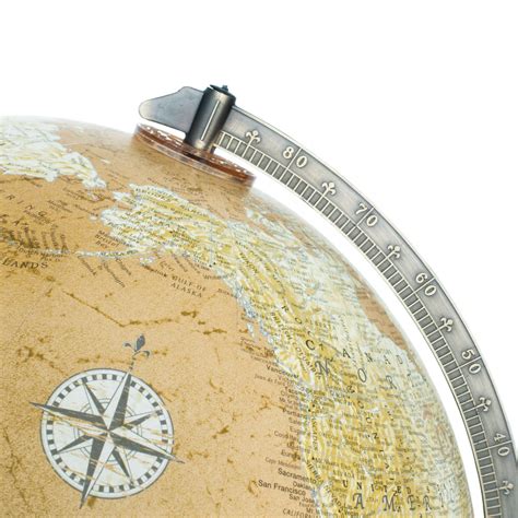 Oxford Desk Globe World Globe With Gold Soft Touch Ball And Cherry