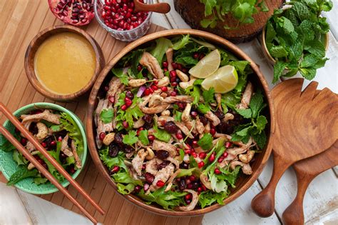Asian Spiced Turkey Salad With Pomegranate And Cranberries Recipe