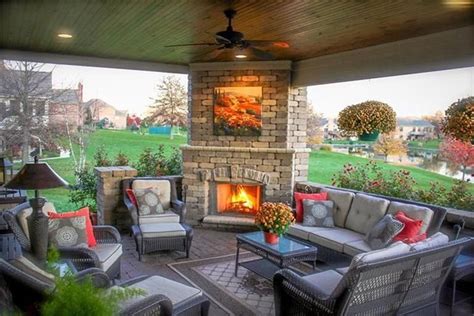 30 Enchanting Backyard Patio Remodel Ideas To Try Outdoor Fireplace