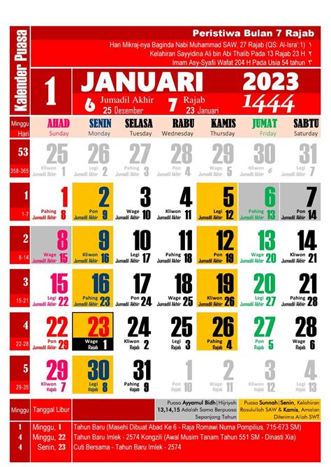 Kalender Puasa 2023 Legian Calendar