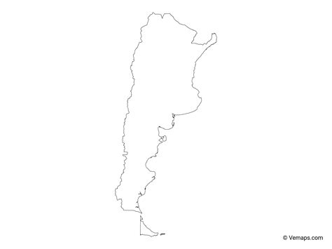 Outline Map Of Argentina Free Vector Maps