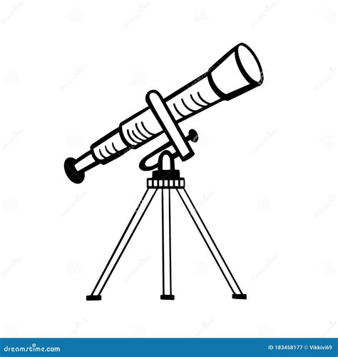 Telescope Vector Drawing Of A Telescope Stock Vector Illustration Of