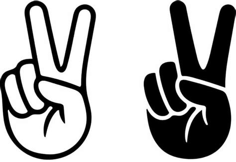 Peace Sign Svg Peace Sign Hand Peace Sign Silhouette Cutting Files