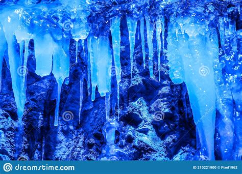 Blue Cold Icicles Stock Photo Image Of Hang Rock Water 210221900