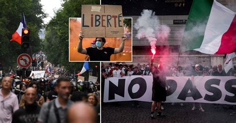 Thousands Protest Against Vaccine Passport Plans In France And Italy