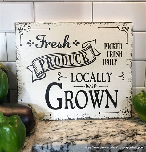 Fresh Produce Produce Sign Locally Grown Fixer Upper Style Etsy