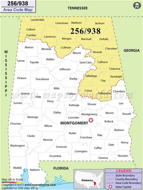 256 Area Code Map Where Is 256 Area Code In Alabama