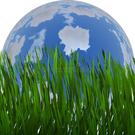 Freshness Green Grass Of Earth Planet Shape Backgrounds Stock