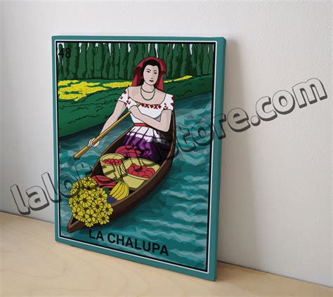 Canvas 8x10 La Chalupa Loteria Card Stretched And Ready To Hang Mexican Bingo Art Print