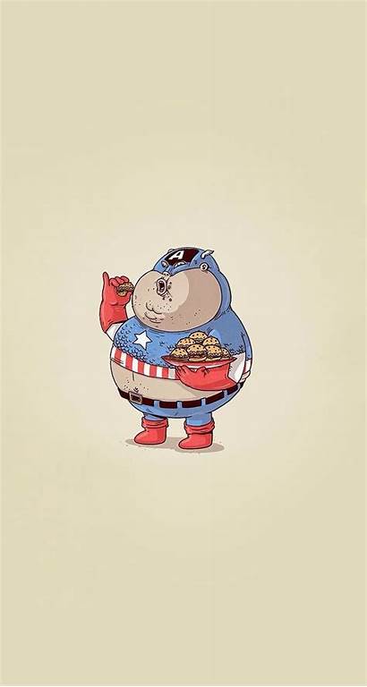 Fat Captain America Iphone Cartoon Characters Superheroes
