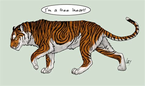Free Lineart Tiger By Mikaley On Deviantart