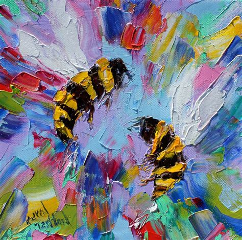 Reserve For Melodee Bee Painting Bees Art Canvas Painting Original
