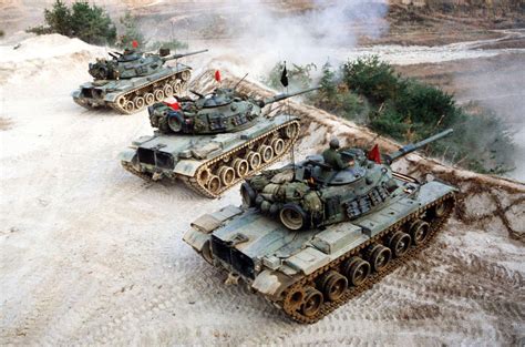 Usmc M60a1 Rise Passive Tanks At The Firing Range In South Korea