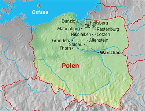 Fantastische stadtrundfahrten und ausflüge in polen. Marienburg Polen Karte