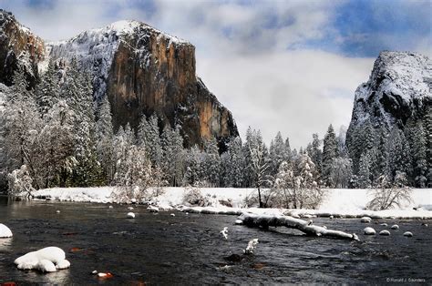 Winter Scene Valley View Yosemite National Park Ronald J Saunders