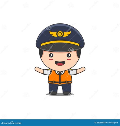 Chibi Pilot Cartoon Vector 60593155
