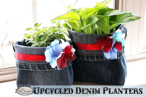 Make Some Adorable Upcycled Denim Planters In 2020 Upcycled Denim
