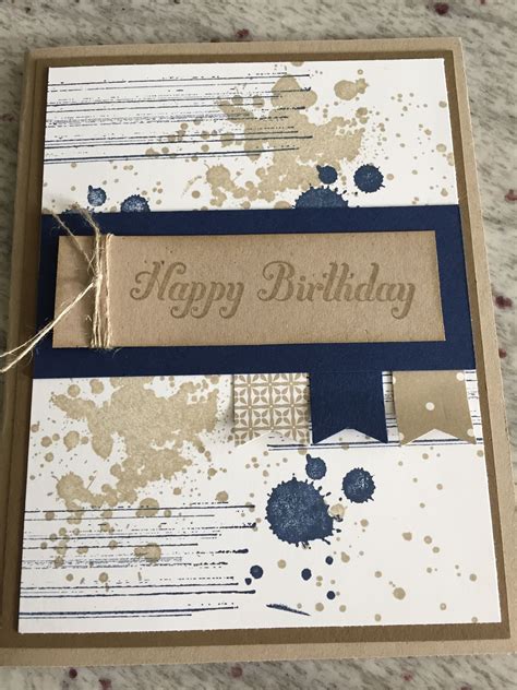 For more fun and unique cards ideas, check out my latest post featuring a tailored tag design. Gorgeous Grunge and Bring on the Cake stamp sets by Stampin' Up! | Birthday cards for boys ...