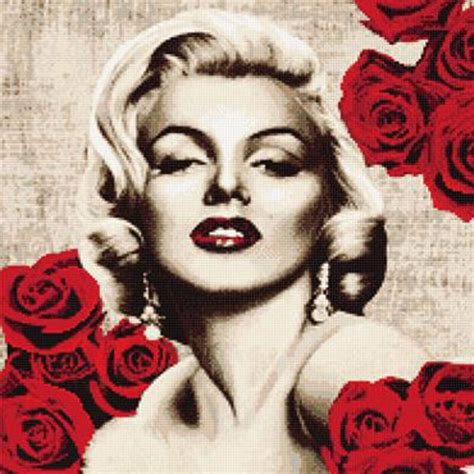 5d Diamond Embroidery Full Drill Marilyn Monroe And Rose Super Star