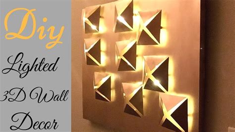 Diy 3d Metallic Wall Decor With Lighting Using Cereal Boxes Diy Wall