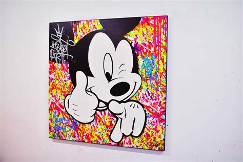 Oeuvre Dart Contemporain Acrylique Sur Toile Mickey Art Vincent