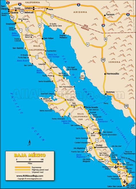 Baja Map The Entire Peninsula Oh The Places Youll Go Pinterest