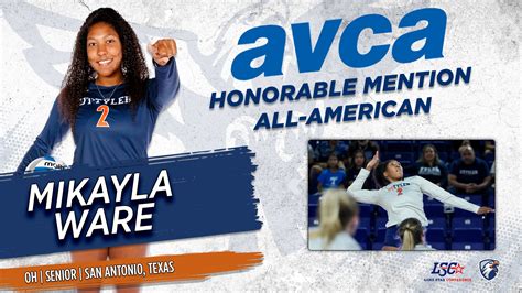 Ware Named 2022 Avca Honorable Mention All American University Of Texas At Tyler Athletics